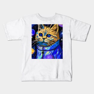 Van gogh space cat Kids T-Shirt